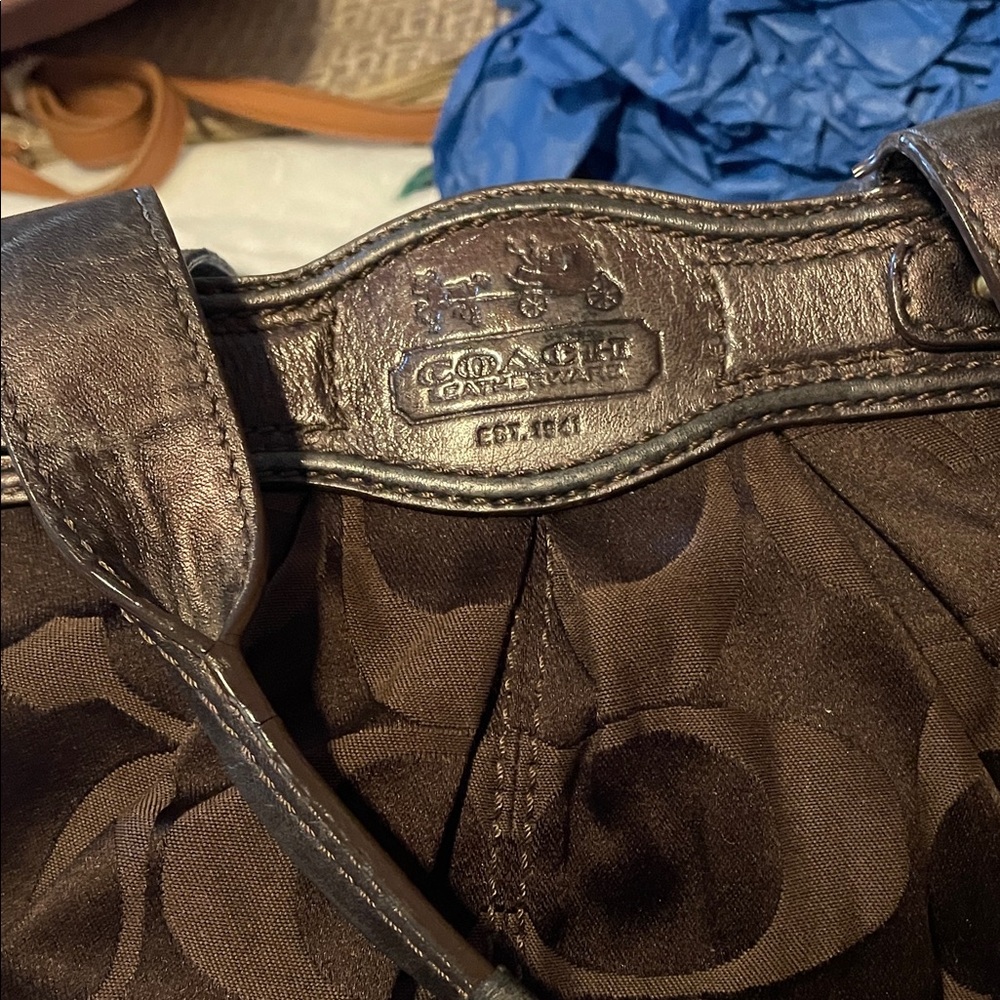 Coach Dark Brown Leather Tote